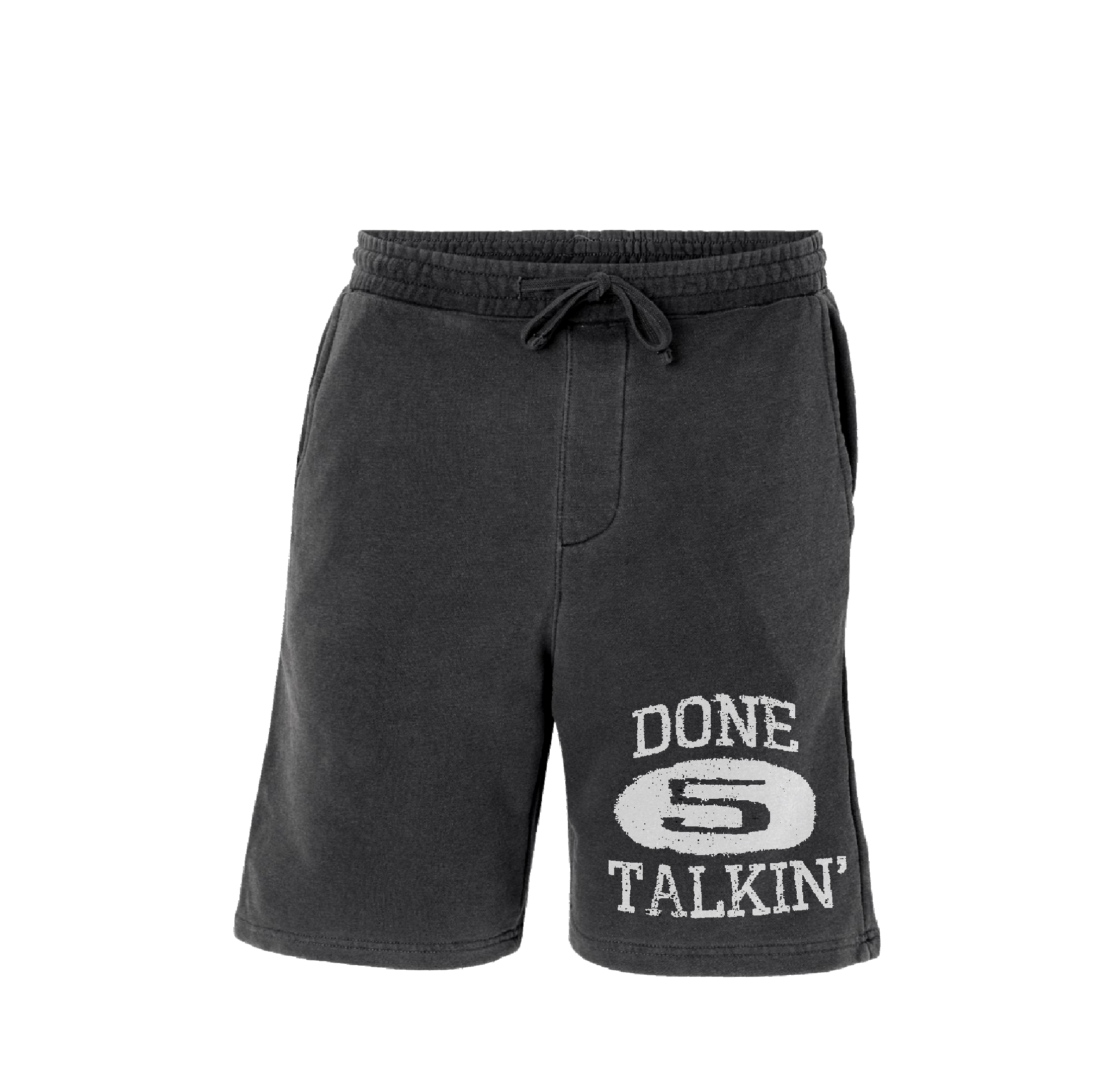GREY “DONE TALKIN” SHORTS