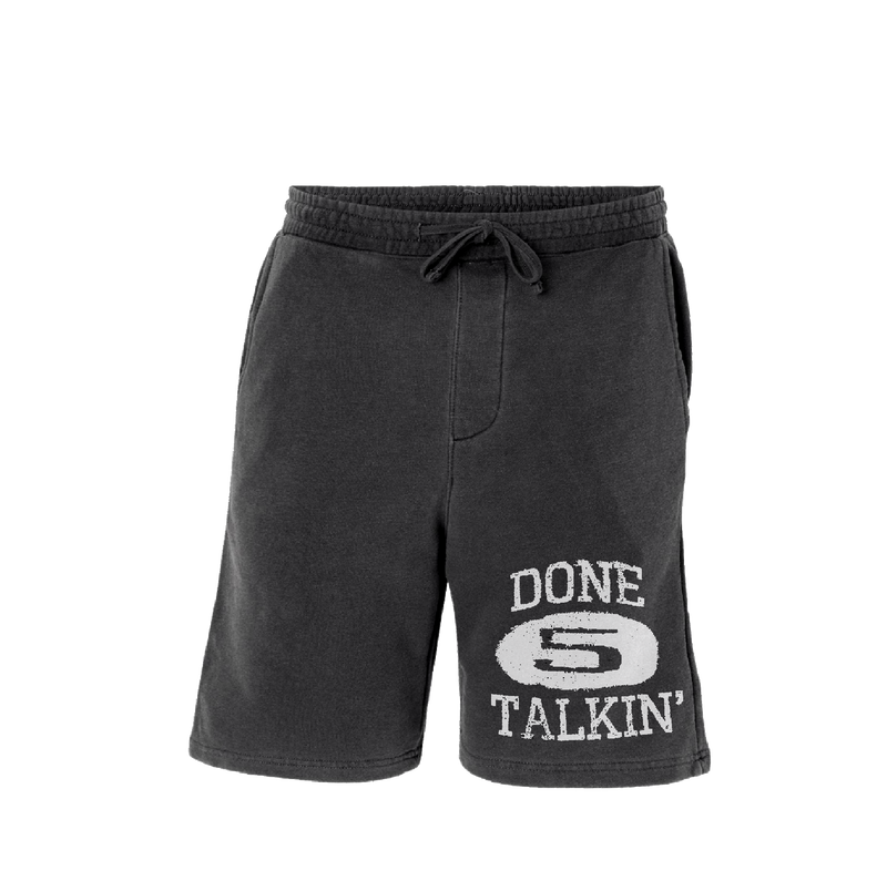 GREY “DONE TALKIN” SHORTS