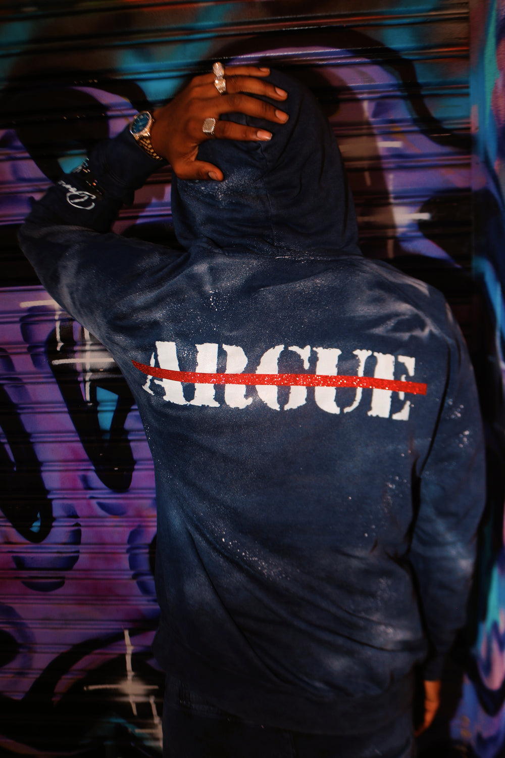 NAVY “ROUGE” HOODIE